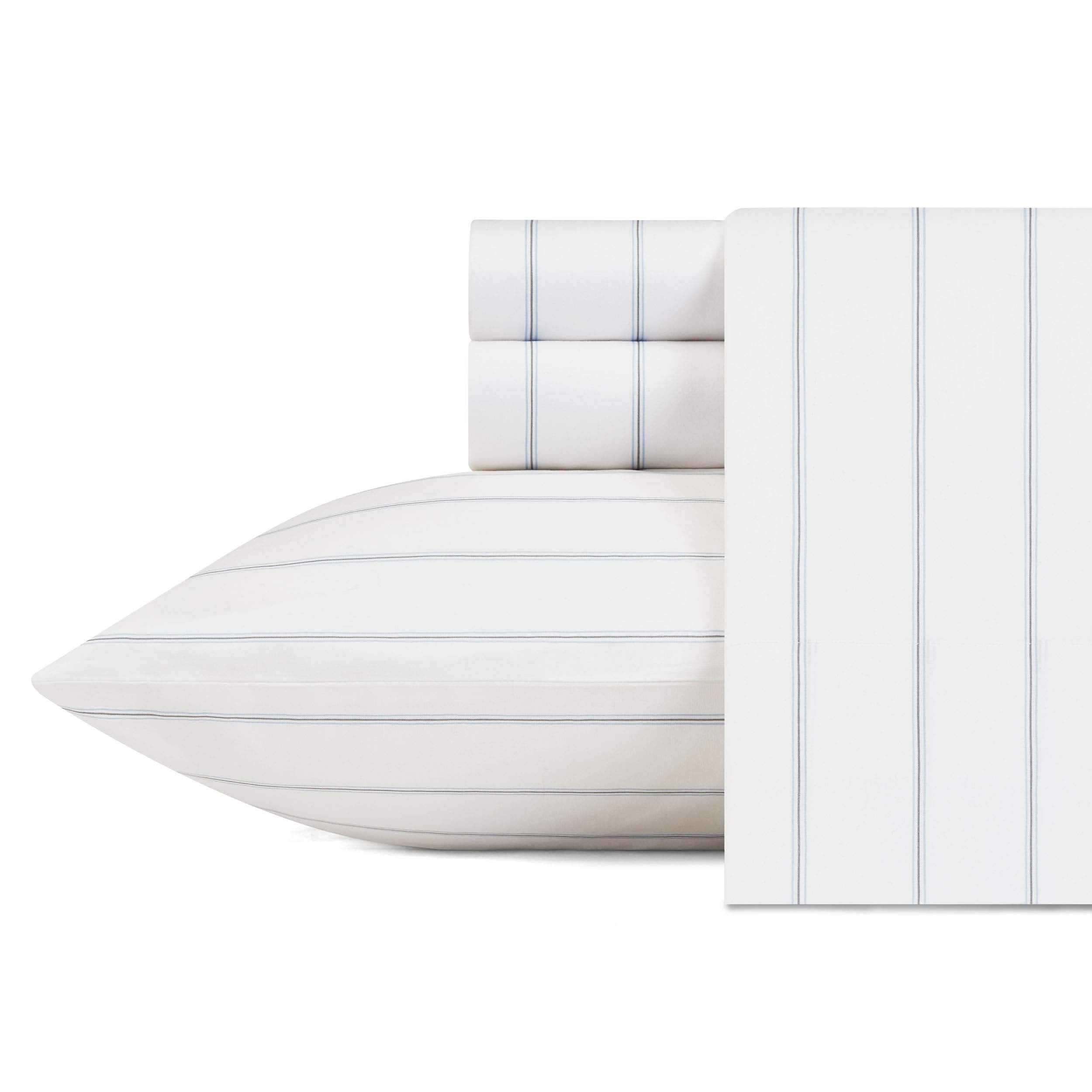 Nautica - Twin Xl Sheets, Cotton Percale Preppy Bedding Set, Casual Home Decor (Skippers Island Light Blue, Twin Xl)