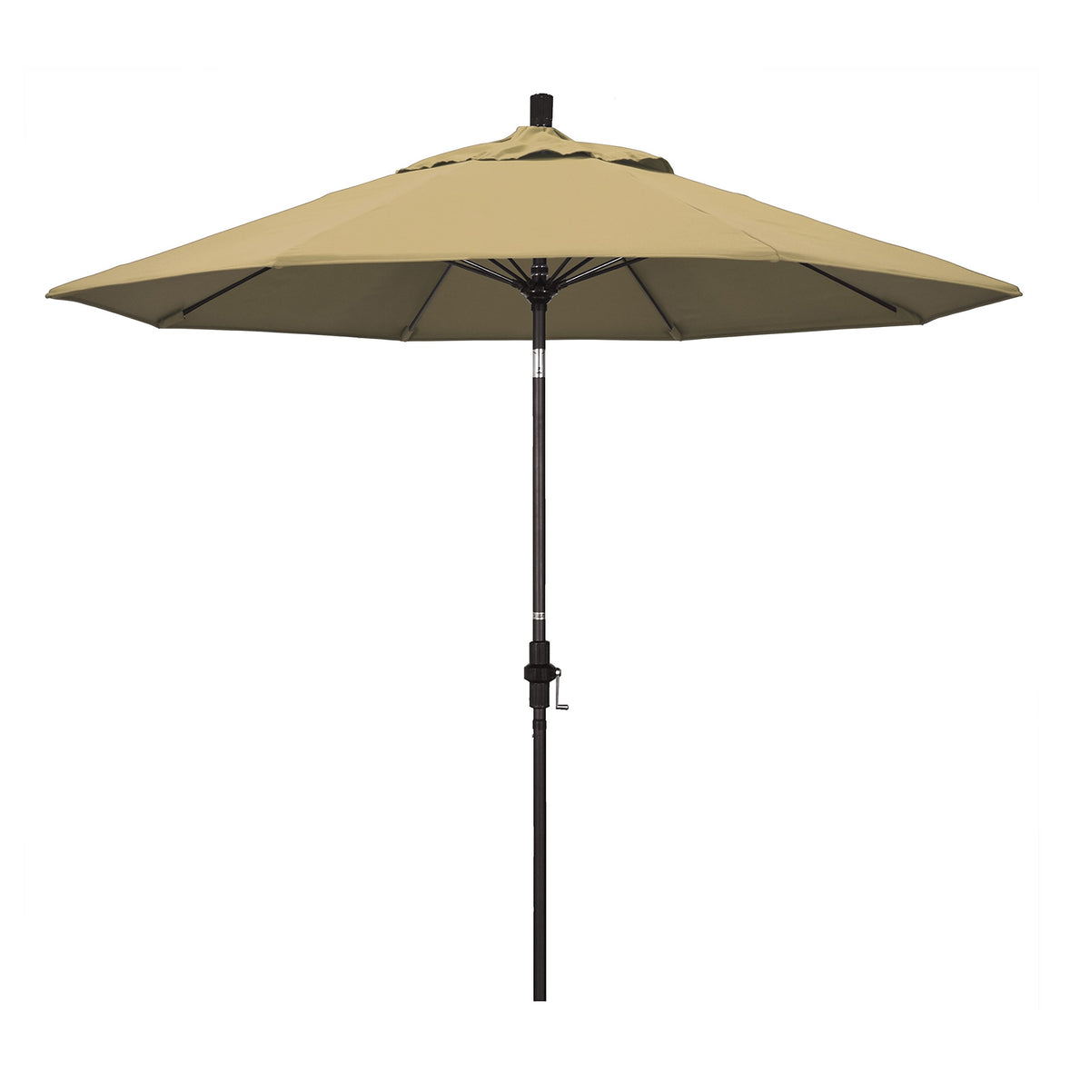 California Umbrella Gscuf908117-F67 9' Round Aluminum Fiberglass Rib Market Patio Umbrella, Bronze Pole, Champagne