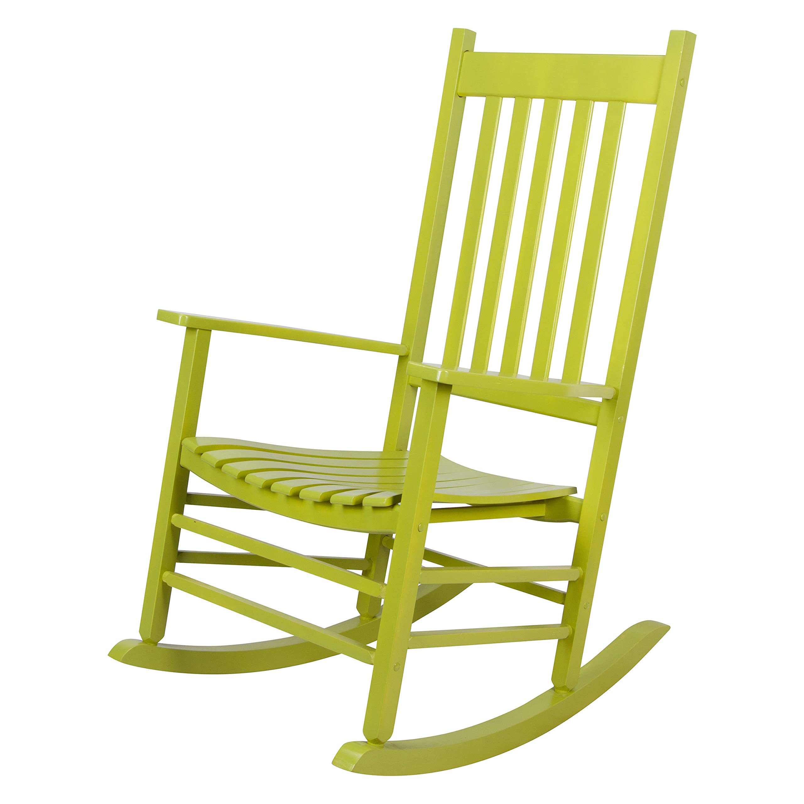 Shine Company Vermont Rocker, Outdoor, Front Porch Rocking Chair, Lime