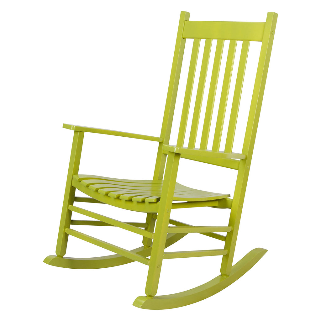Shine Company Vermont Rocker, Outdoor, Front Porch Rocking Chair, Lime