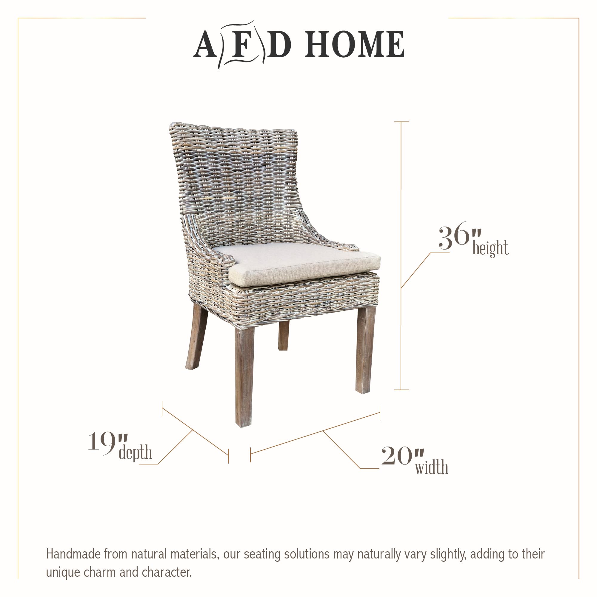 AFD Home Alfresco Kuba-Weave Wicker Dining Chair - Thumbnail 2