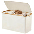 WAOHANAZ Storage Basket with Lid and Handles, 135L Fabric Bin with Divider for Shelf, Closet, Toy Organization, Collapsible Stor