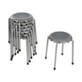 ECR4Kids Daisy Stackable Stool Set, Flexible Seating, Grey, 8-Piece