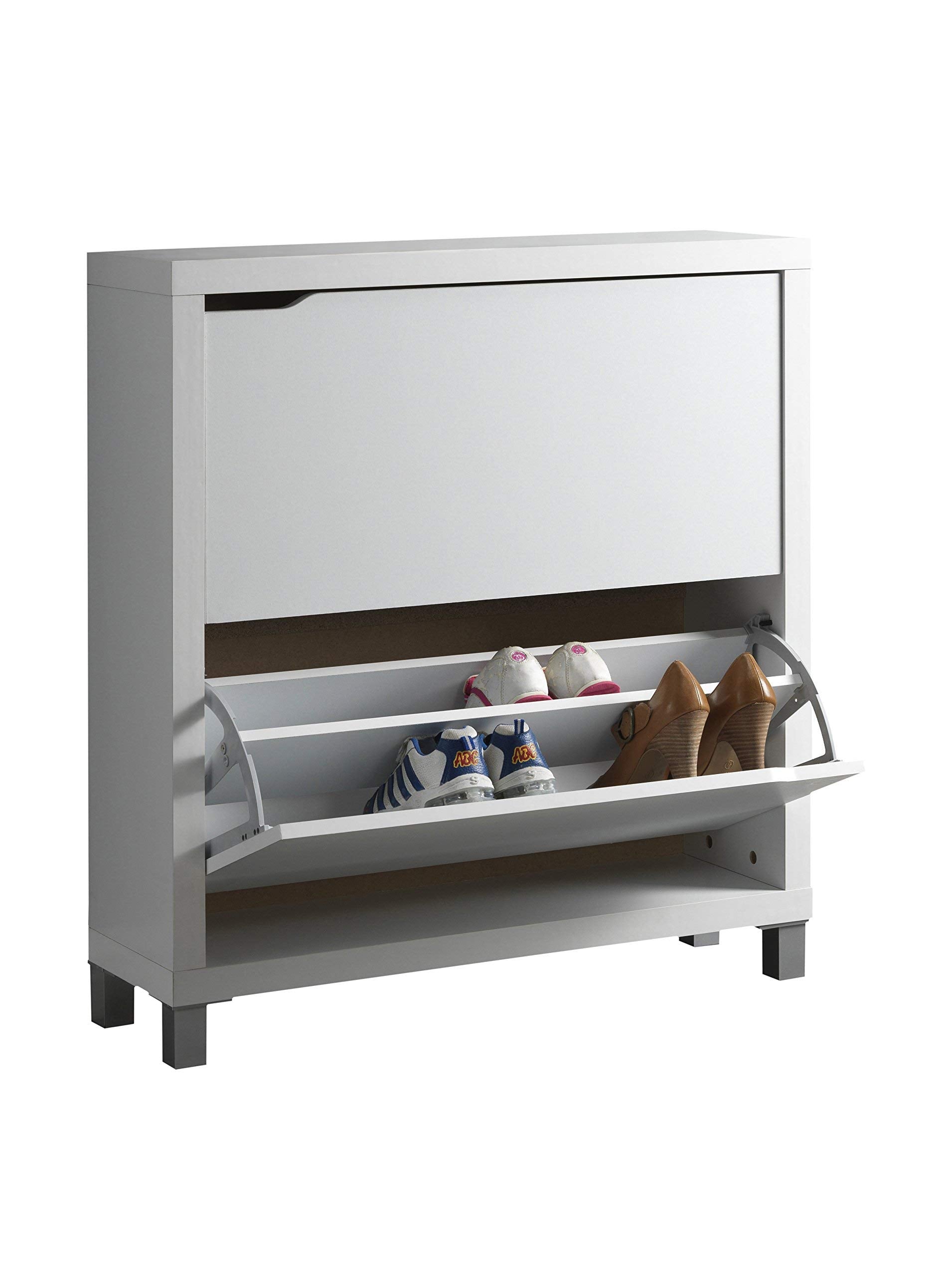 Baxton Studio Simms Shoe Storage Cabinet, White (88-4341-HiT)