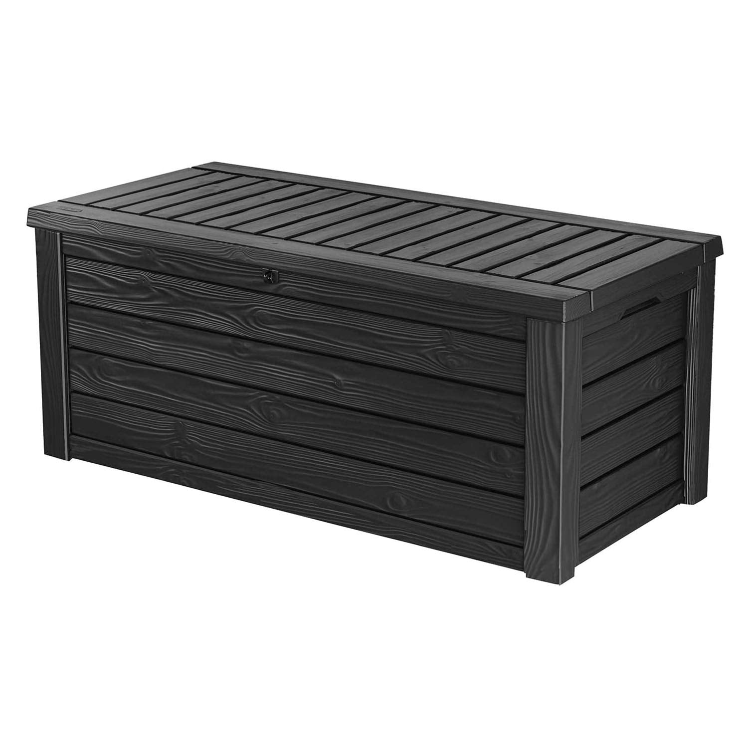 Keter Westwood 150 Gallon Plastic Backyard Outdoor Storage Deck Box For Patio Decor, Furniture Cushions, Garden Tools, & Pool Ac
