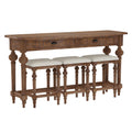 Wallce & Bay Ludin Sandstone Buff Console Table With 3 Stools