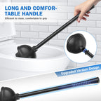 Toilet Plunger And Brush, Bowl Brush And Heavy Duty Toilet Plunger Set With Ventilated Holder, 2-In-1 Bathroom Cleaning Combo Wi