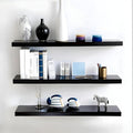 Dime Store Wall Mounted Wall Shelves Floating Shelf for Living Room Bedroom Storage Shelf for Home Decor Items (Set of 3, Black)