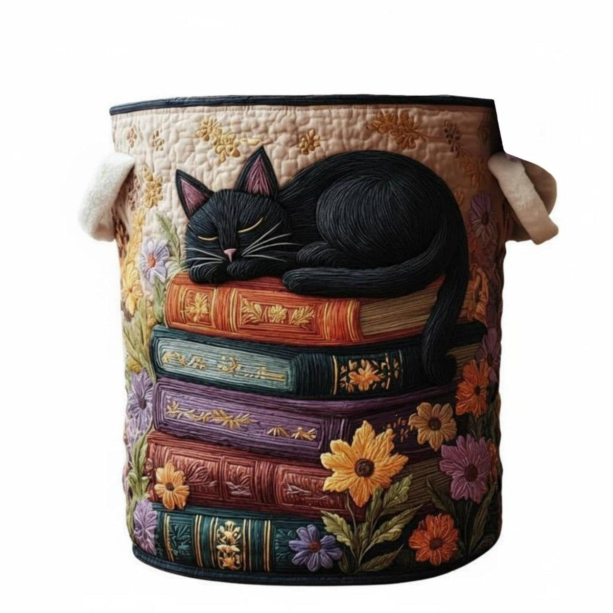 LOOM TREE Cat Laundry Basket Foldable Feline Motif Hamper Storage Bin for Blanket for Bedroom, Nursery Cat Patterne|Home & Gard