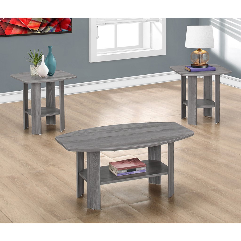 Monarch 3 Piece Table Set, Grey