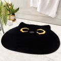 NIGOWAYS Bathroom Rug - Bathroom Mat,Black Cat Bathroom Rug,Cat Bath Mat,Soft Indoor Doormat,Non Slip Bath Mats for Bathroom Kit