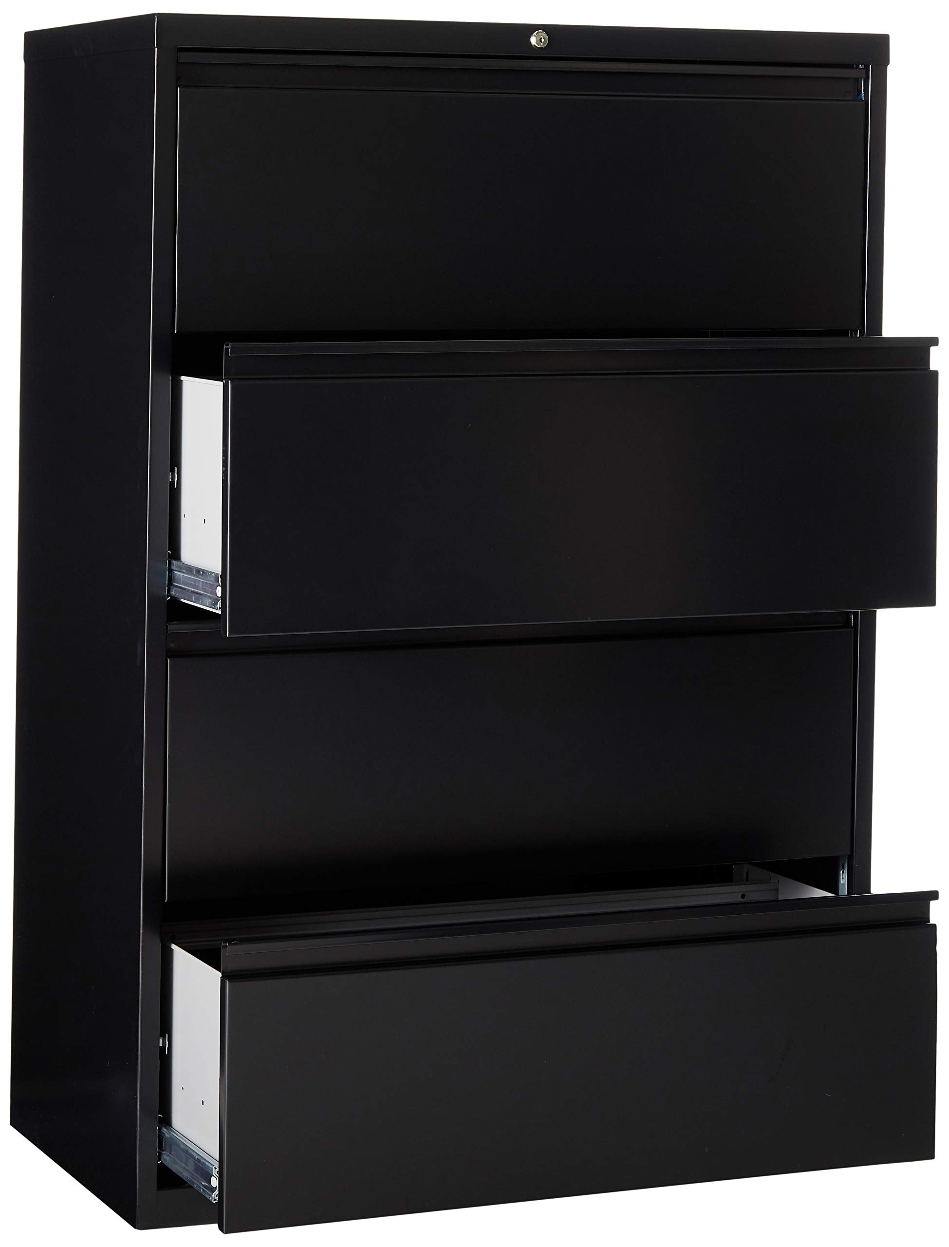 Lorell 4-Drawer Lateral File, 36 by 18-5/8 by 52-1/2-Inch, Black