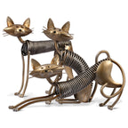 Too-Arts Metal Sculpture Iron Art Cat Spring Handicraft Crafting Home Decoration Furnishing Craft