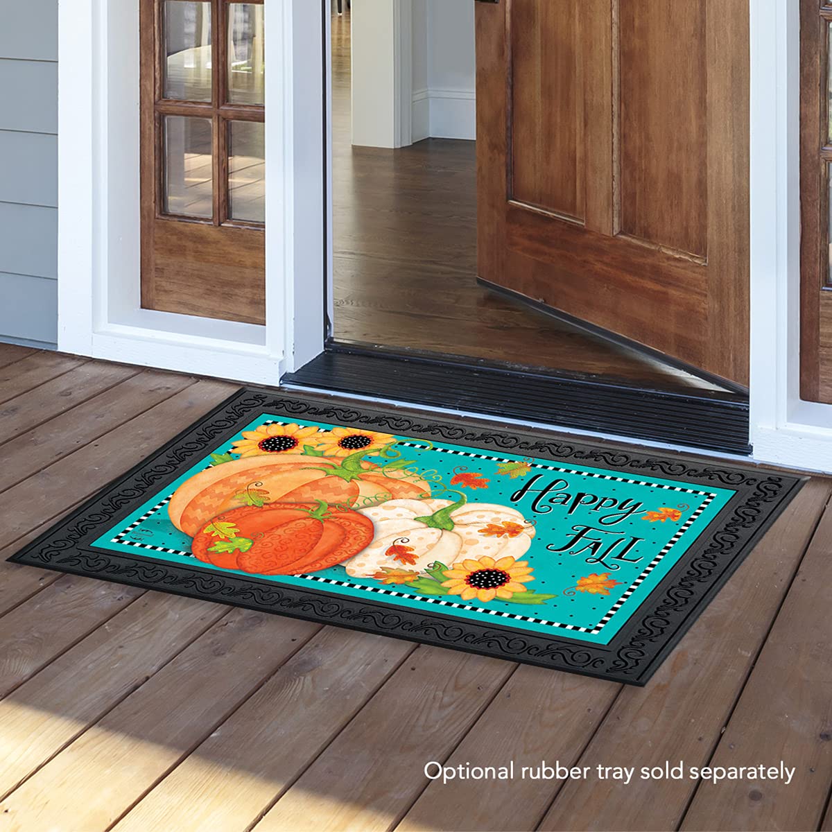 Briarwood Lane Whimsical Fall Primitive Doormat Autumn Sunflowers Indoor Outdoor 30' X 18'
