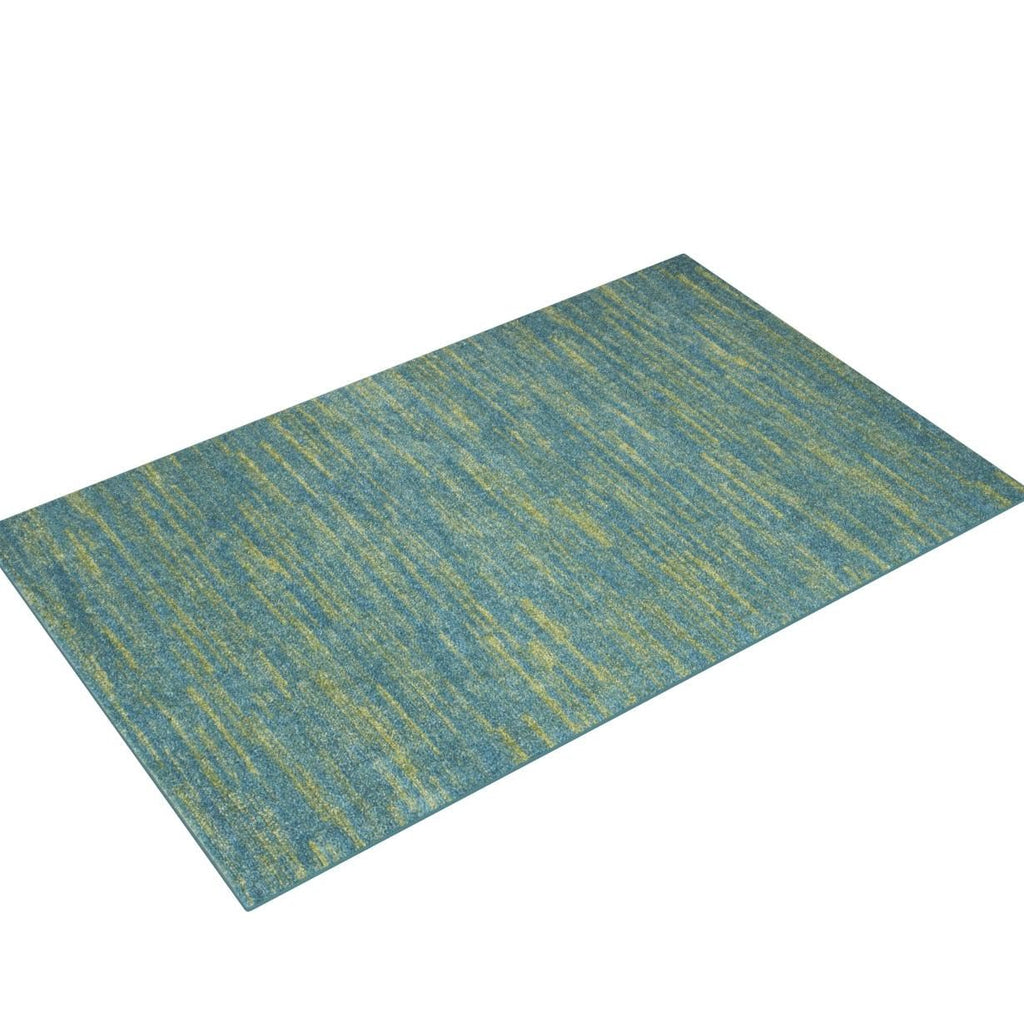 Nourison Essentials Indoor/Outdoor Blue Green 3' X 5' Area -Rug, Easy -Cleaning, Non Shedding, Bed Room, Living Room, Dining Room, Backyard, Deck, Patio (3X5)