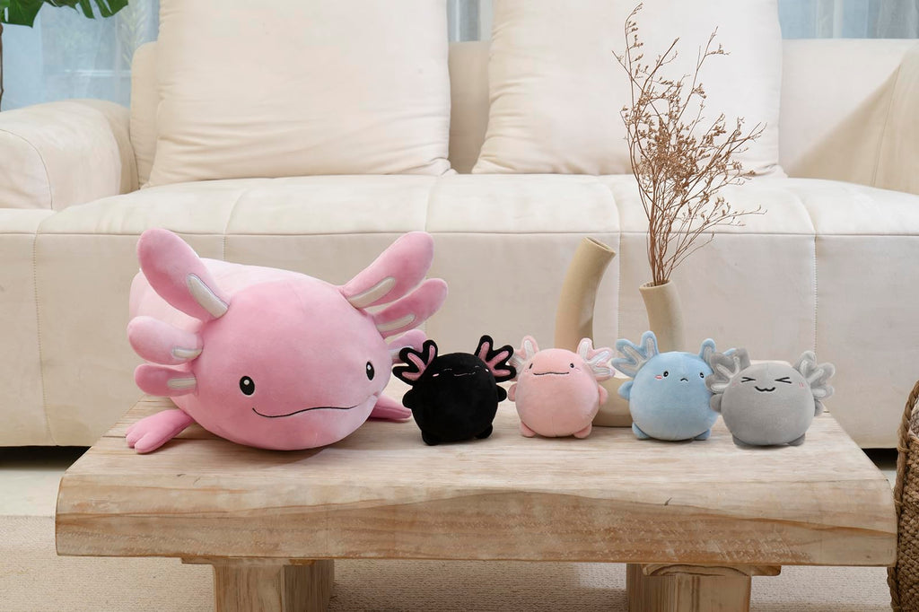 Niuniu Daddy 24 + Inch Axolotl Plush Toys With 4 Babies Inside- Soft Pink Axolotl Stuffed Animal, Cute Birthday Or Christmas Plu