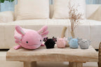 Niuniu Daddy 24 + Inch Axolotl Plush Toys With 4 Babies Inside- Soft Pink Axolotl Stuffed Animal, Cute Birthday Or Christmas Plu