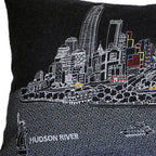 HomeRoots Grey 45' Black and White NYC Nighttime Skyline Lumbar Decorative Pillow