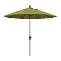California Umbrella 9' Round Aluminum Market Umbrella, Crank Lift, Collar Tilt, Black Pole, Pacifica Ginkgo