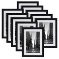 Giftgarden Black 5x7 Picture Frame Set of 10, Matted to 4x6 Picture with Mat or Multi 5x7 Photo without Mat, Wall Hanging or Tab