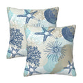 Beach Ocean Starfish Seashell Nautical Coastal Farmhouse Throw Pillow Covers 18x18 Pillow Case Soft Pillowcase Cushion Covers Se