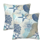 Beach Ocean Starfish Seashell Nautical Coastal Farmhouse Throw Pillow Covers 18x18 Pillow Case Soft Pillowcase Cushion Covers Se
