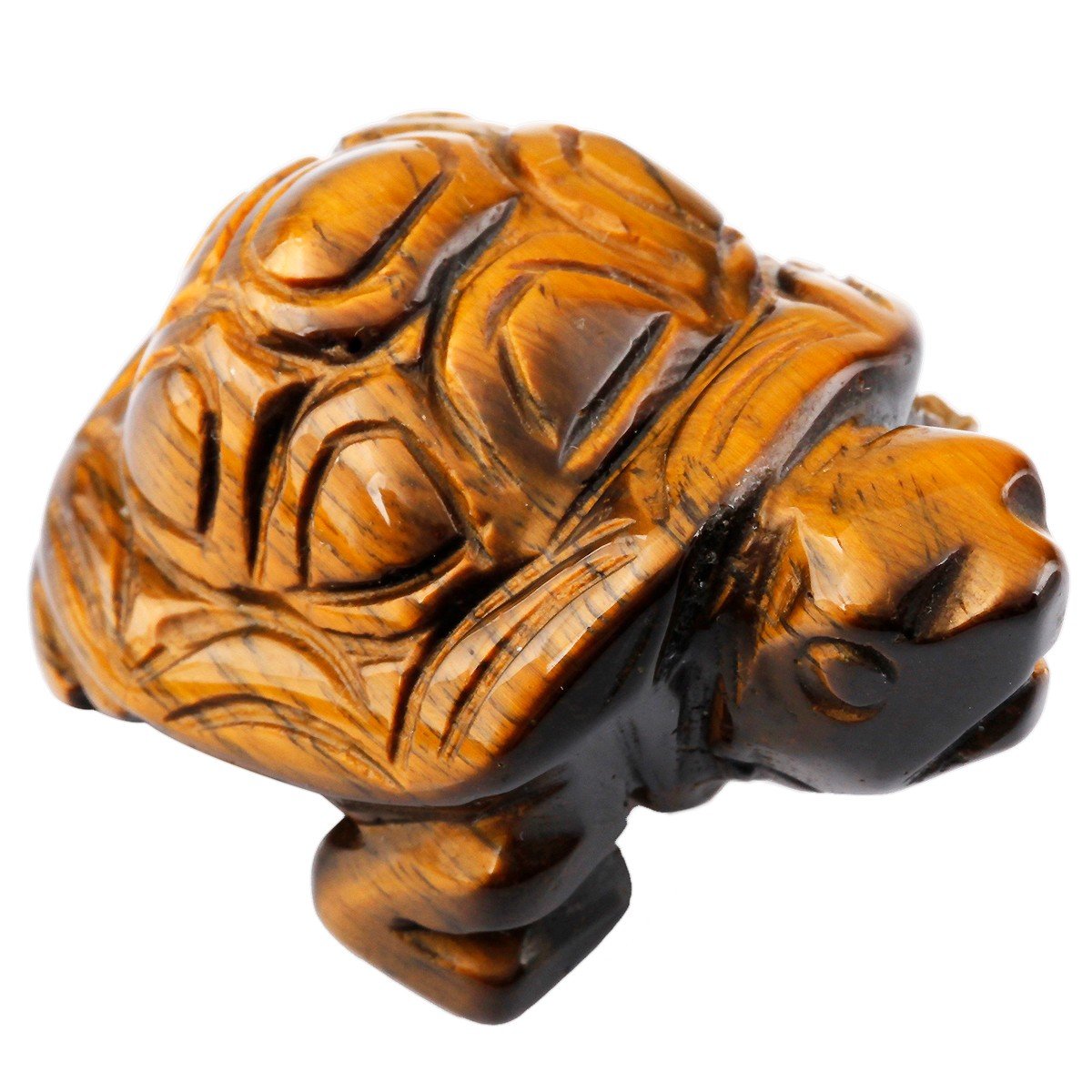 Rockcloud Healing Crystal Guardian Turtle Tortoise Pocket Stone Figurines Carved Gemstone Crafts 1.5