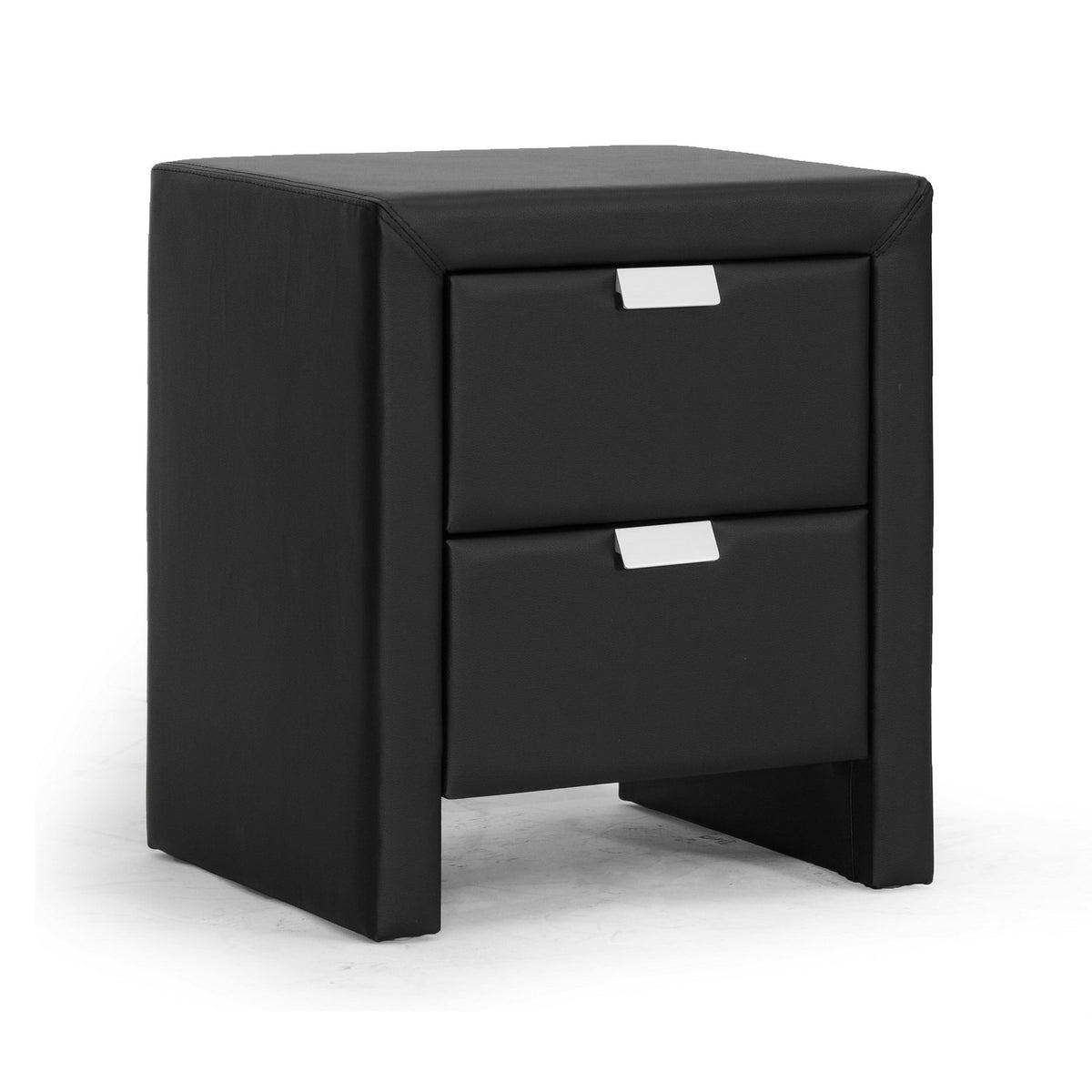 Baxton Studio Frey Upholstered Modern Nightstand, Black