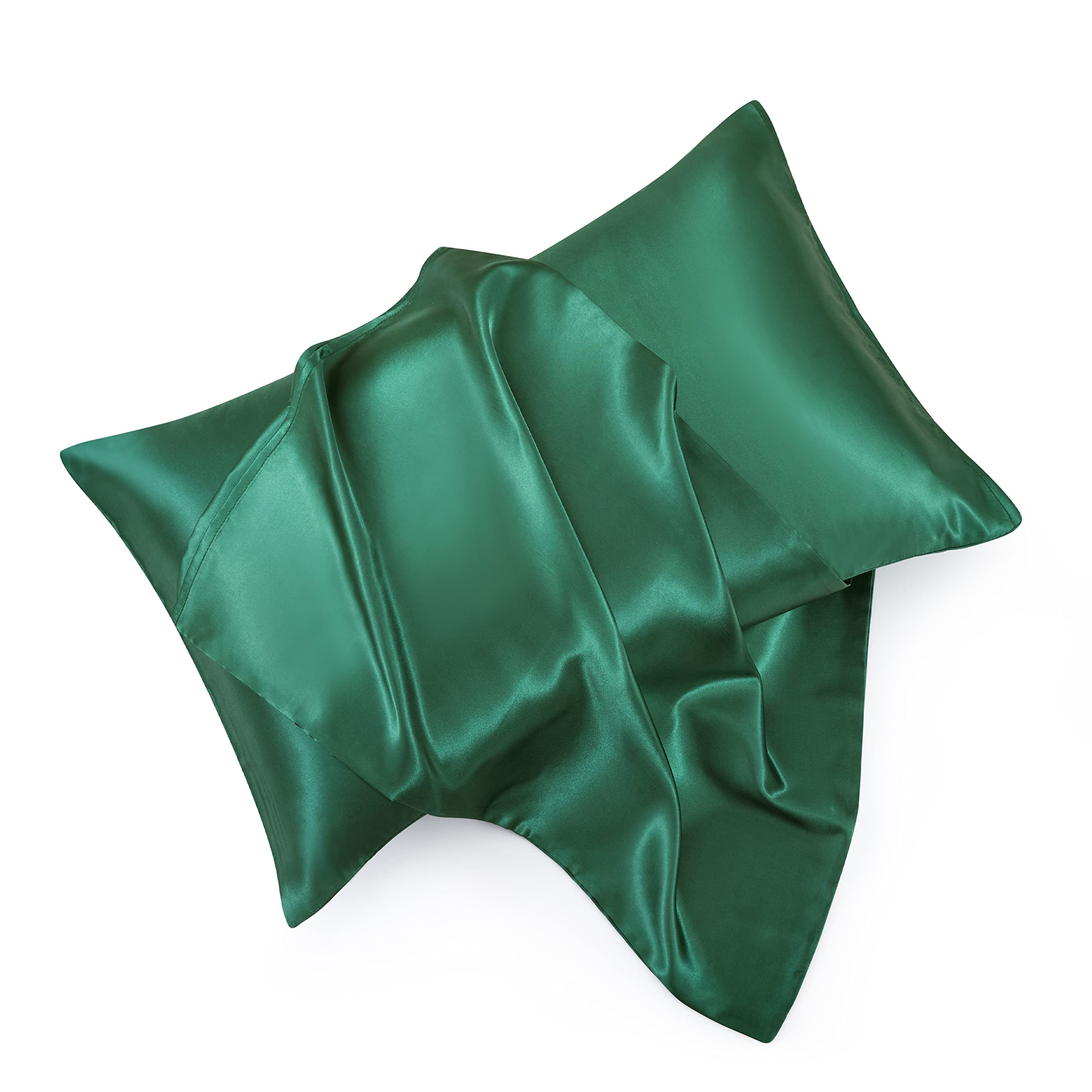 Hommxjf Blackish Green Satin Pillowcase Queen Size Set Of 2 For Hair And Skin,Blackish Green Silk Pillowcase Breathable Pillowca