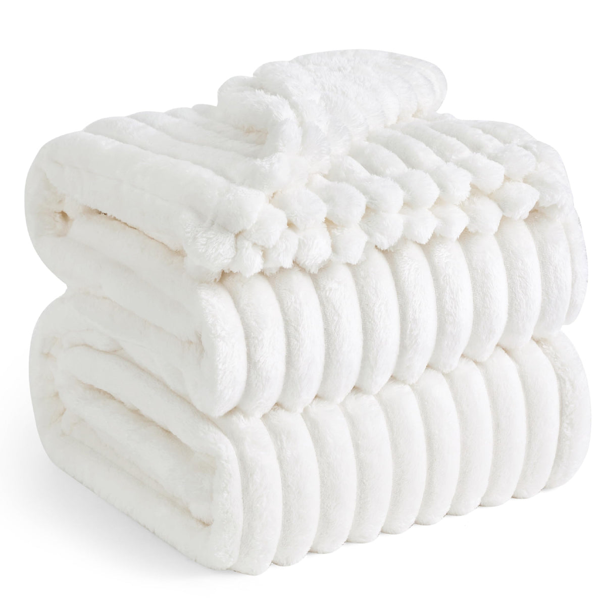Bedsure White Fleece Queen Blanket For Couch - Super Soft Cozy Blankets For Women, Cute Small Blanket For Girls, 90X90 Inches
