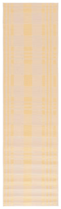 SAFAVIEH Courtyard Collection 23 x 8 Gold/Beige CY6201 Plaid Indoor/ Outside Waterproof Easy cleansingPatio Backyard Mudroom R