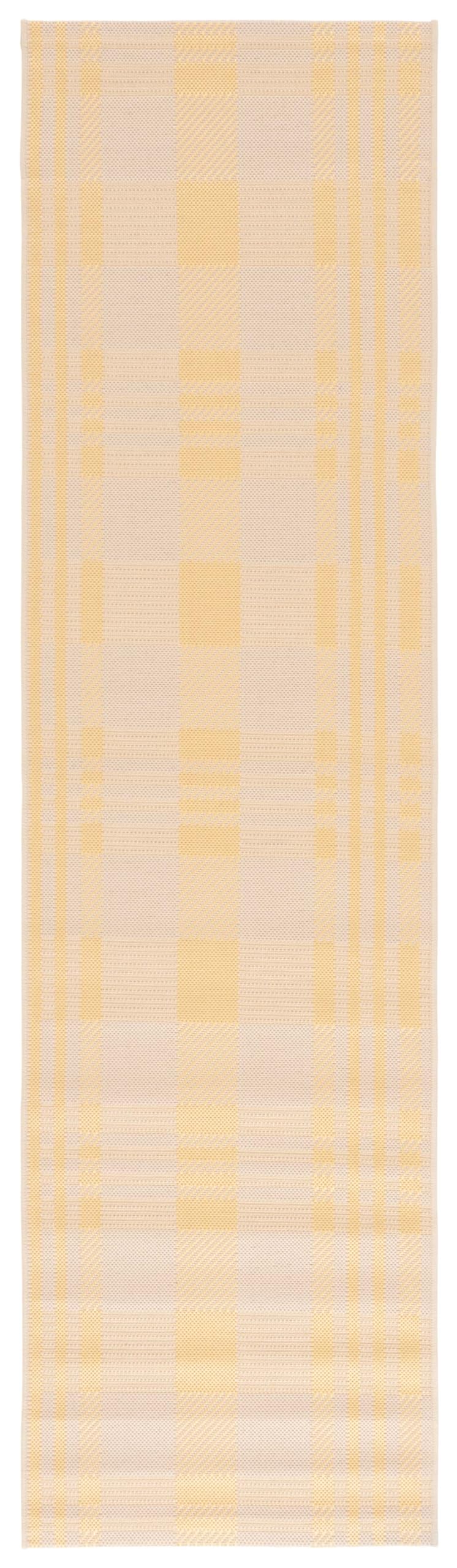 SAFAVIEH Courtyard Collection 23 x 8 Gold/Beige CY6201 Plaid Indoor/ Outside Waterproof Easy cleansingPatio Backyard Mudroom R