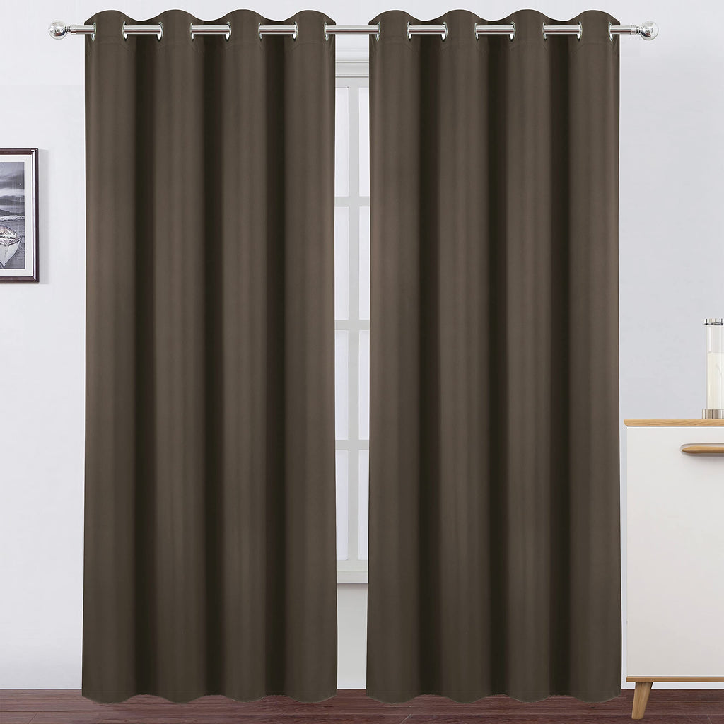 Lemomo Blackout Curtains 66 X 95 Inch/Chocolate Brown Curtains Set Of 2 Panels/Thermal Insulated Room Darkening Bedroom Curtains
