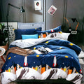 Kids Glace Cotton 1 Piece Single Bed Comforter With Attractive Bag Packing (Multi Blue)
