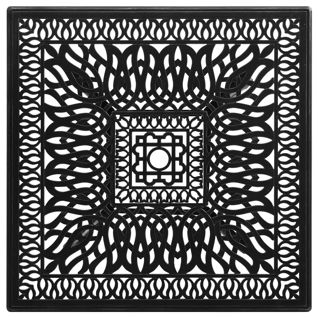 Patio Table Black 35.4"x35.4"x28.7" Cast Aluminum