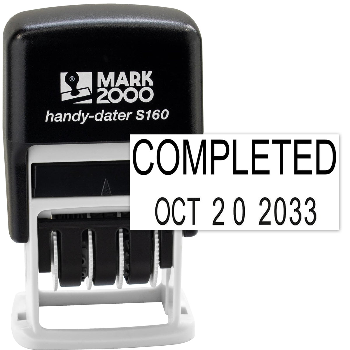 Mark 2000 Self-Inking Rubber Date Office Stamp With E-Mailed Phrase & Date - Black Ink (Handy-Dater S160), 12-Year Band