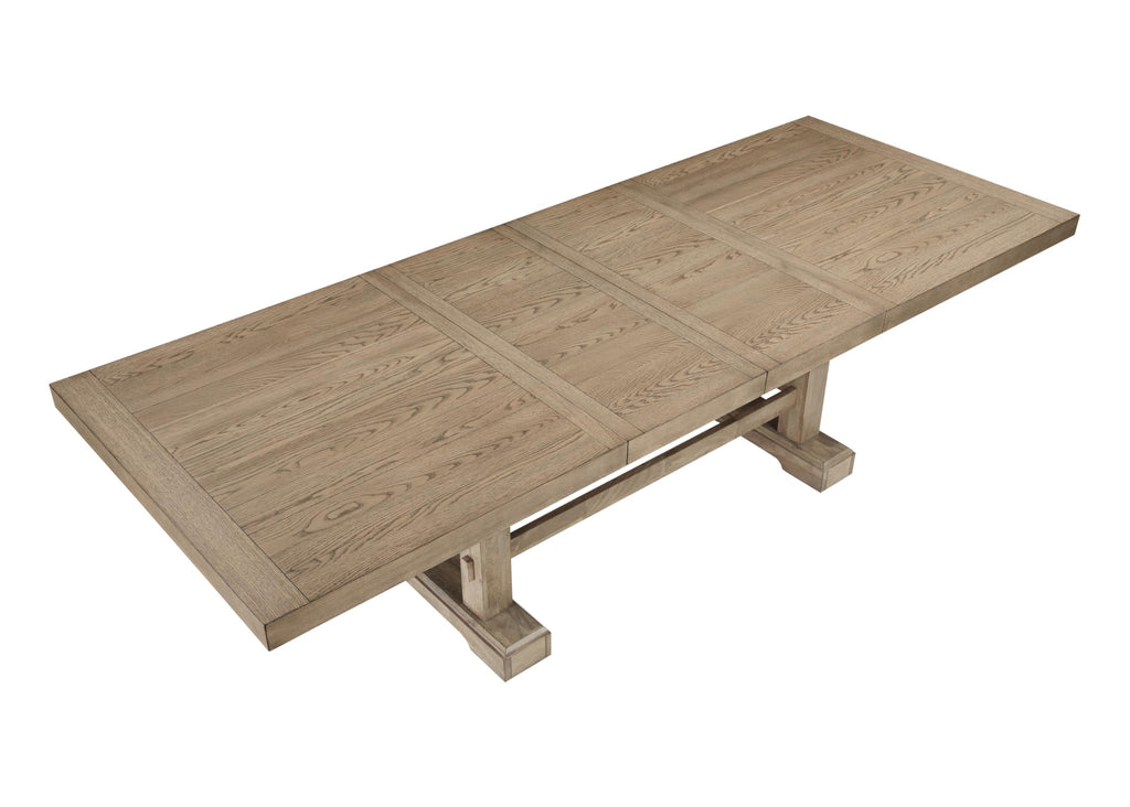 Steve Silver Furniture Napa Rectangular Dining Table, 72"-90"-108" Table w/Two-18 Leaves, Transitional Design, Seats 10, Twin Pedestal Base, Dining Room/Kitchen, 42" D x 72" W x 30" H, Sand