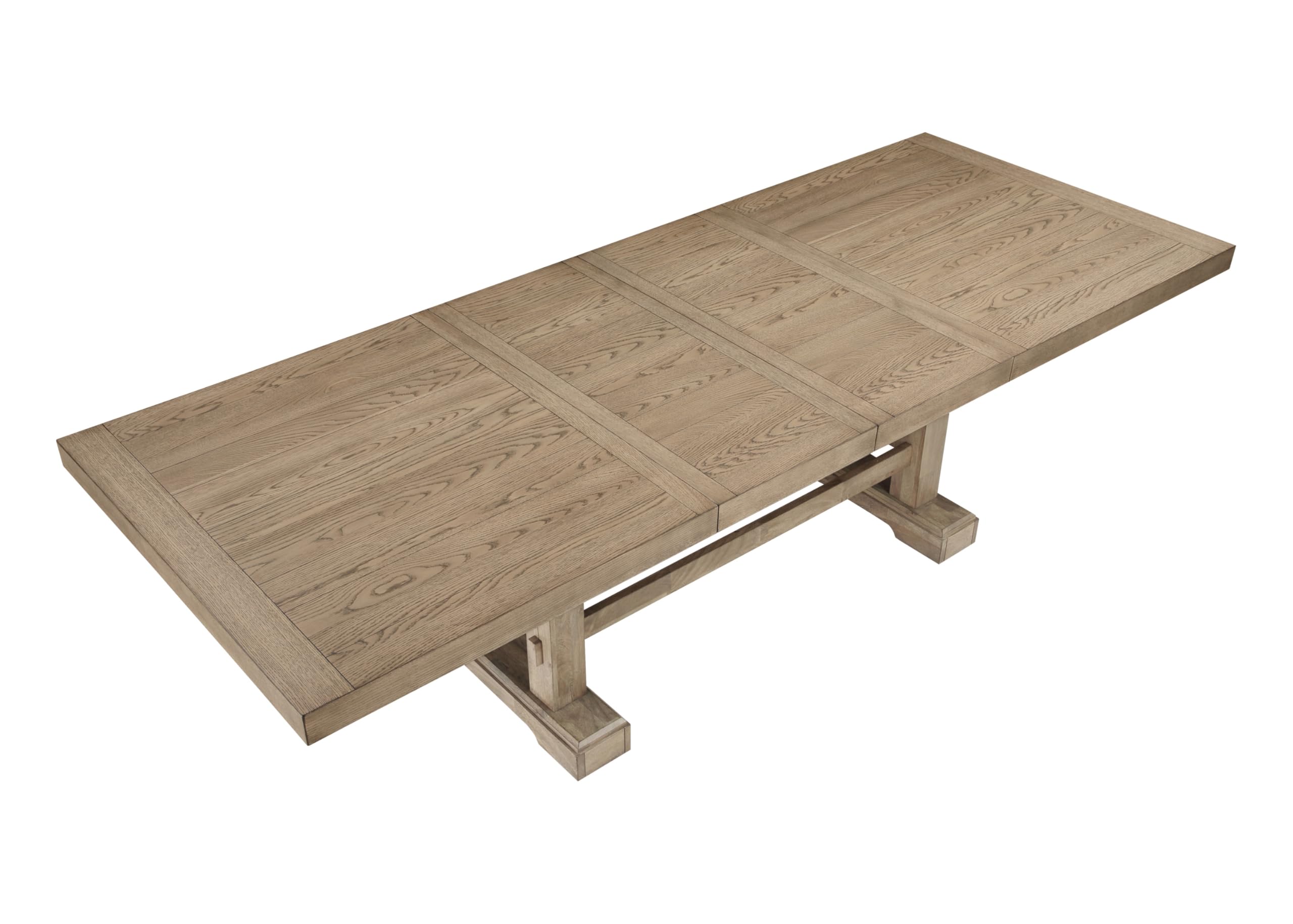 Steve Silver Furniture Napa Rectangular Dining Table, 72"-90"-108" Table w/Two-18 Leaves, Transitional Design, Seats 10, Twin Pedestal Base, Dining Room/Kitchen, 42" D x 72" W x 30" H, Sand