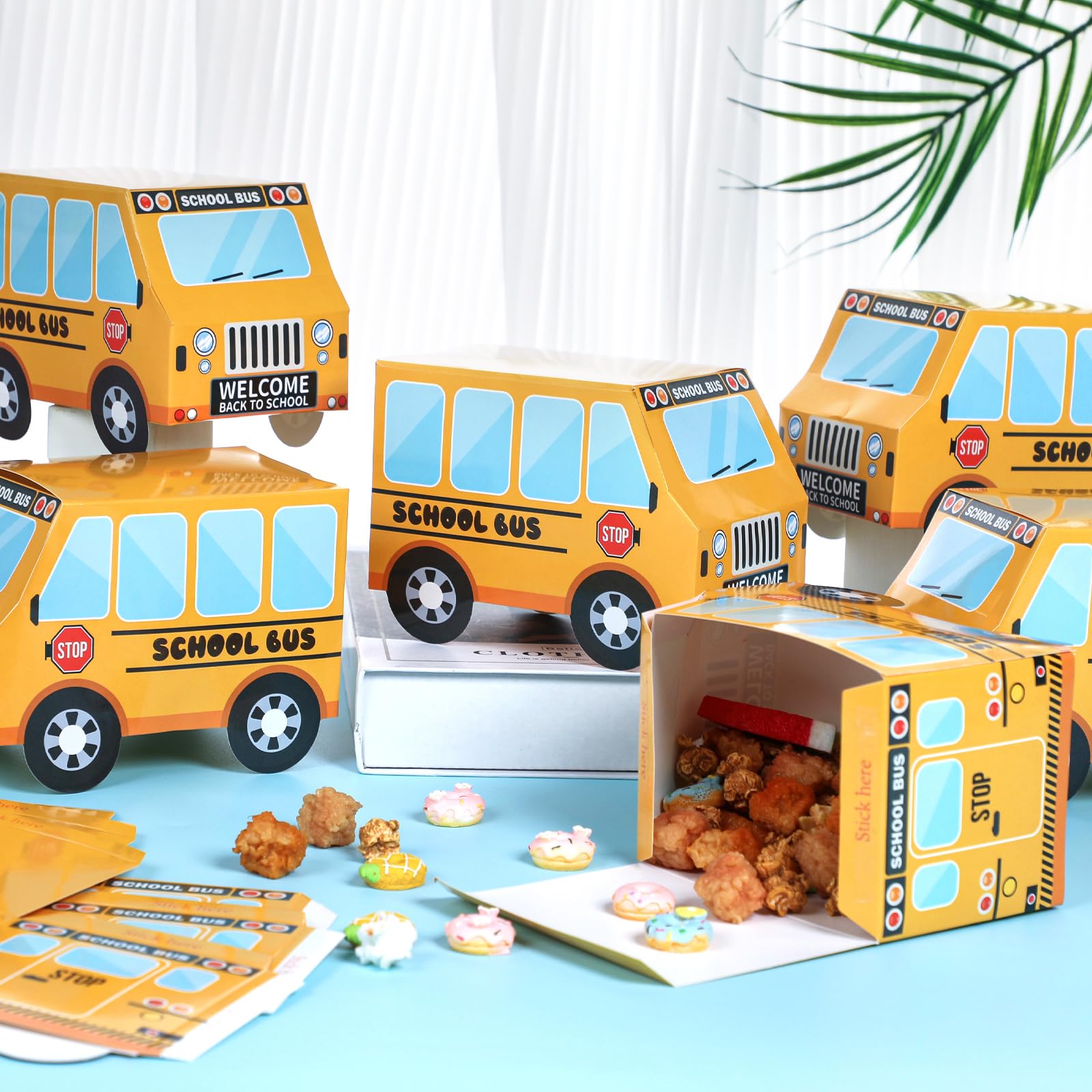 24 Pcs School Bus Party Treat Boxes School Bus Decorations Back To School Party Favor Boxes First Day Of Yellow School Bus Candy