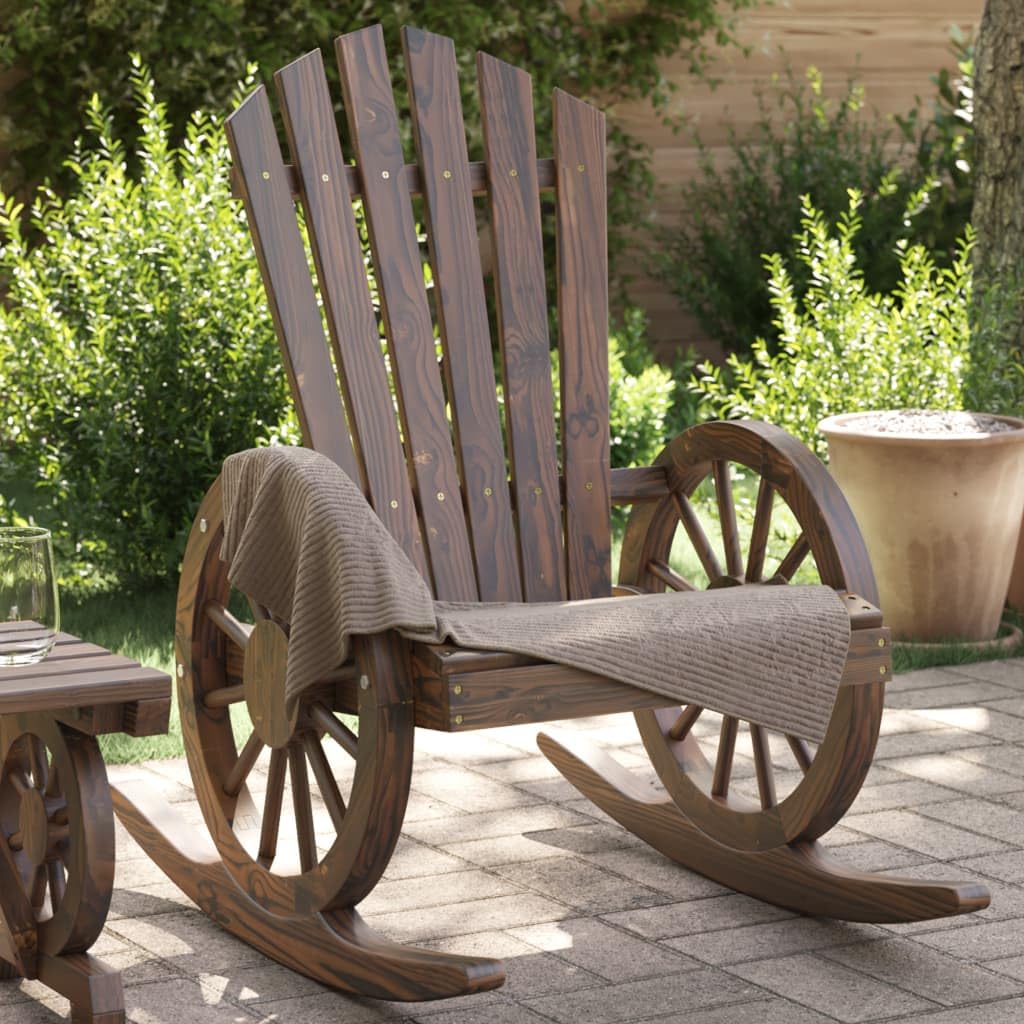 vidaXL Adirondack Rocking Chairs Set of 2 Solid Spruce Wood, 3207120
