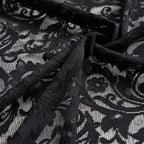 Aligogo Black Kitchen Lace Curtains 45 Inch Length Boho Shabby Halloween Kitchen Curtains Short Sheer Curtains For Bathroom Laun