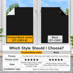 Duofire Blackout Window Film Completely Light Blocking Privacy Window Film Room Darkening Frosted Tint Film For Day Sleep, Non A