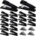Yahenda 18 Pieces Staplers For Desk Black Stapler Bulk With Staples 20 Sheet Capacity Staplers Compact Desktop Heavy Duty Staple