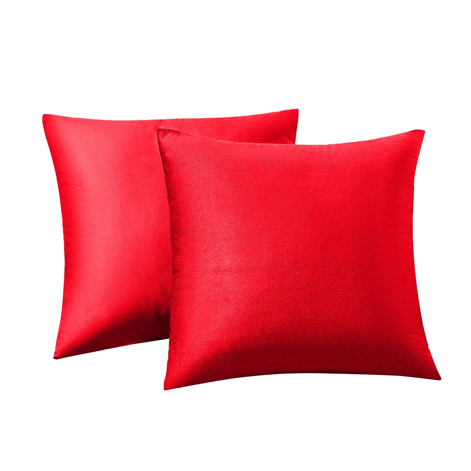 Rainroad Christmas Red Throw Pillows Covers Set Of 2 Soft Velvet Red Decorative Pillow Covers 20X20 Inch For Couch Bed(Christmas