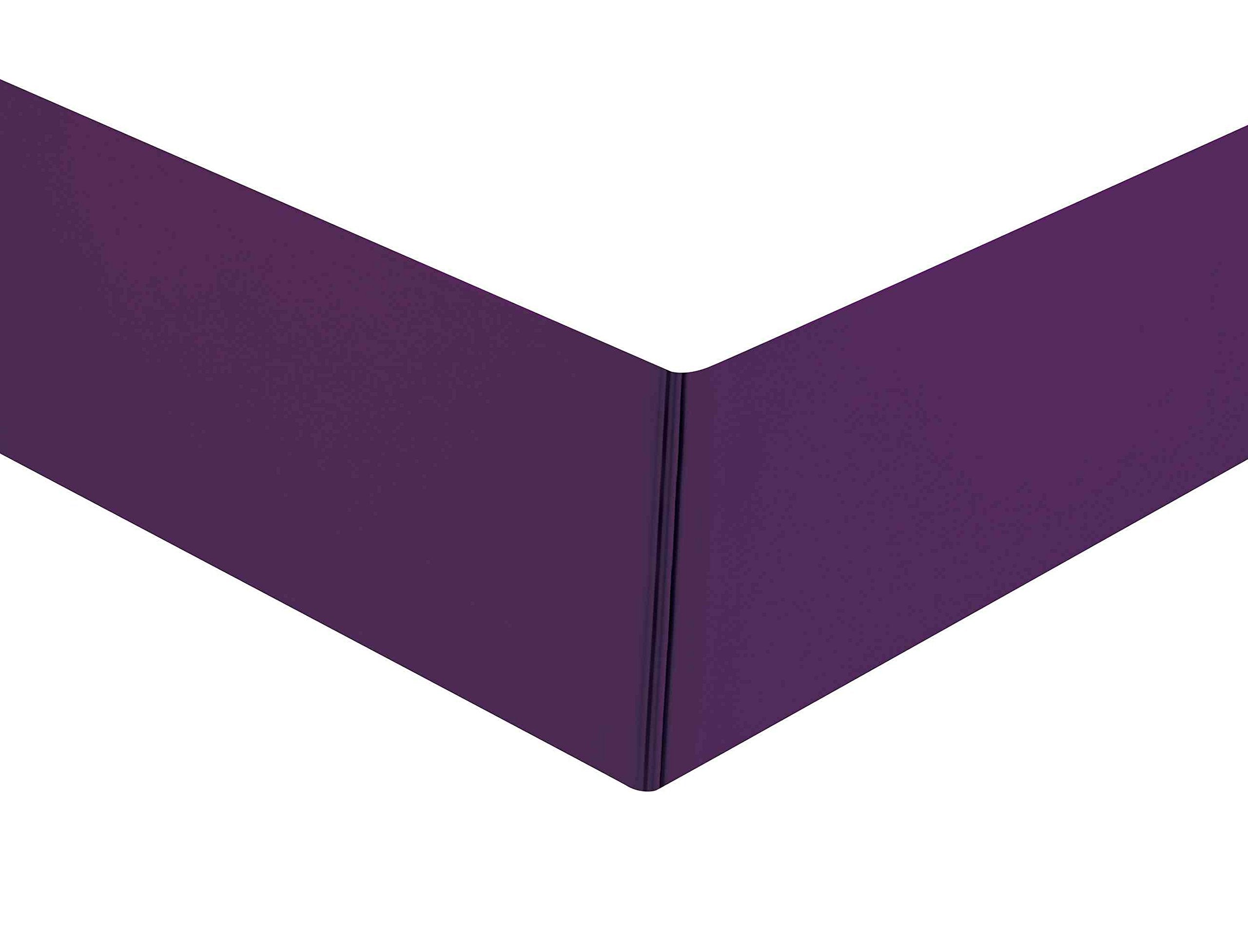 Sheets & Beyond Super Soft Solid Brushed Microfiber 14' Pleated Bed Skirt/Dust Ruffle (Full Size, Purple)