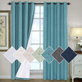 H.VERSAILTEX 100% Blackout Curtains for Bedroom 84 Inches Long Grommet Linen Face Full Light Blocking Curtain Drapes for Living 