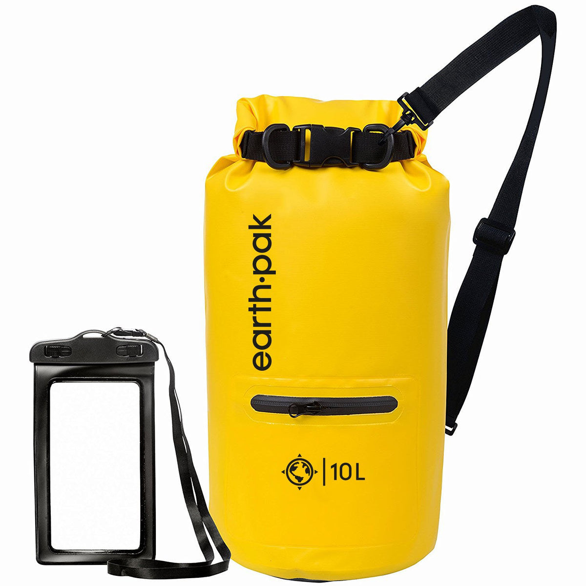 Earth Pak- Waterproof Dry Bag With Front Zippered Pocket Keeps Gear Dry For Kayaking, Beach, Rafting, Boating, Hiking, Camping A