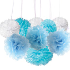18Pcs Tissue Hanging Paper Pom-Poms, Hmxpls Flower Ball Wedding Party Outdoor Decoration Premium Tissue Paper Pom Pom Flowers Cr