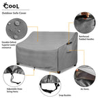Okcool Heavy Duty Patio Sofa Cover, 100% Waterproof 3-Seater Outdoor Sofa Cover Fits Up To 76W X 32.5D X 33H Inches, Lawn Patio