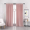 Nanbowang Pink Velvet Curtains Rod Pocket 108 Inches Long Light Blocking Gray Window Curtain Panels Set Of 2 Heat Insulated Curt